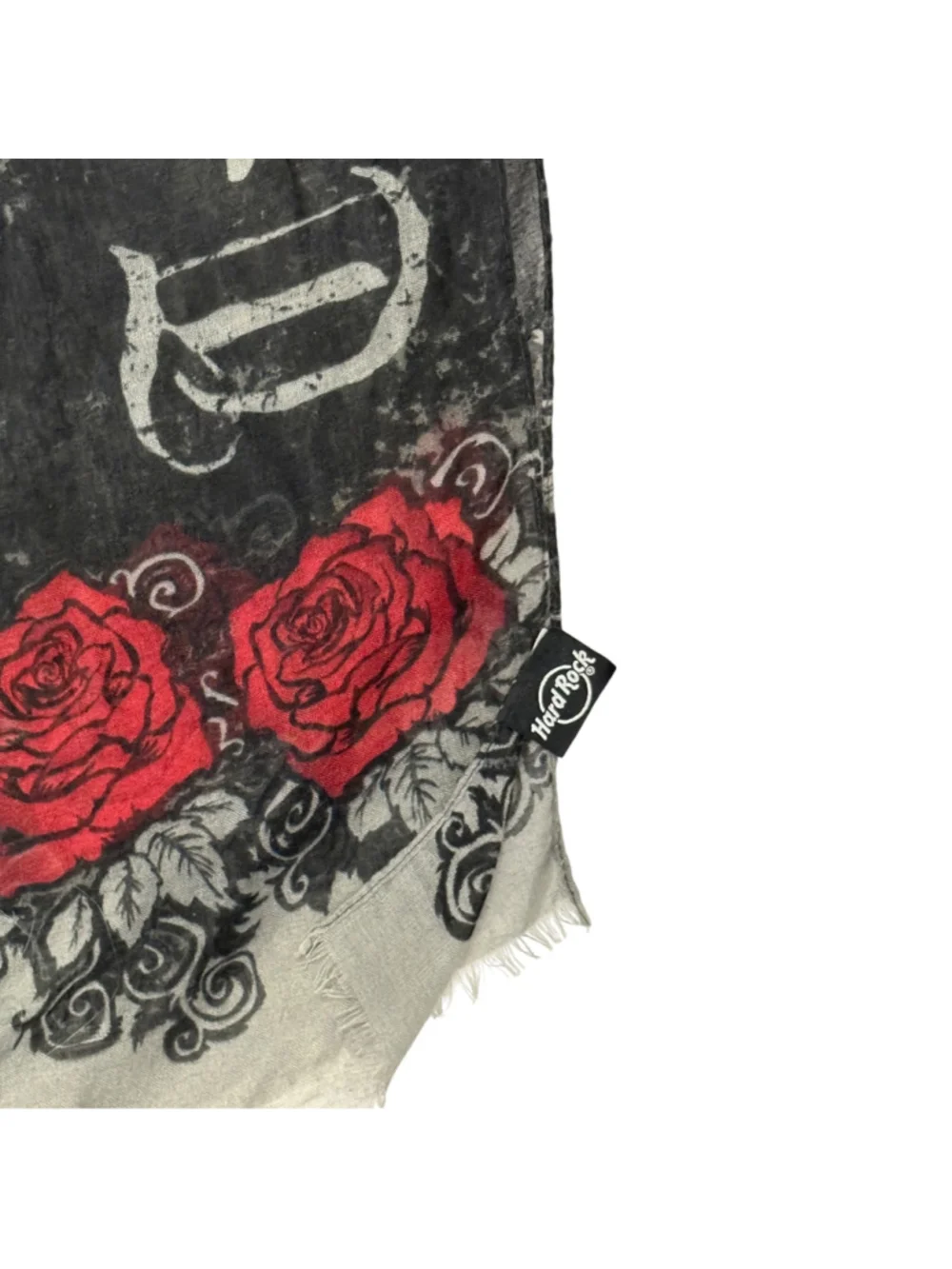 Hard Rock Take Time to Be Kind Rose Gothic Scarf Wrap Black Red